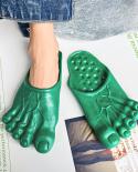 Summer Funny Slippers For Men Fashion Green Paw Flip Flops Men Animal Monster Designer Slipper Men Five Fingers Massage 