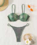  Glitter Push Up Bikini 2023 Women Swimsuit Shiny Shell Brazilian Thong String Bikini Set Swimwear Women Bathing Suit  B