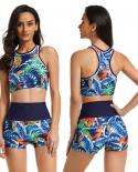Sport High Waist Bikini Women Swimwear 2022  Crop Top Plus Size Swimsuit Swimming Suit Bathing Suit Bikini Set With Shor
