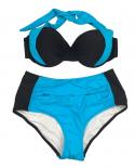 2022  Bikini Push Up Swimsuit Women Summer Halter High Waist Swimwear Brazilian Sport Swimming Suit For Ladies Bathing S