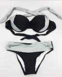 2022  Bikini Push Up Swimsuit Women Summer Halter High Waist Swimwear Brazilian Sport Swimming Suit For Ladies Bathing S