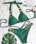 Blesskiss  Diamond Bikini 2023 Womens Swimsuit High Cut Push Up Thong Glitter Swimwear Bathing Suit Beach Party Beachwe