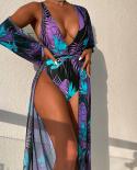 Blesskiss  Thong One Piece Swimsuit With Cover Up Set 2022 Summer Beachwear Women Swimwear Swimming Suit Bathing Suit Fl