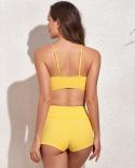 Blesskiss  Neon High Waist Bikini 2022 Womens Swimsuit Female With Shorts Push Up Swimming Swimwear Bikini Set Bathing 