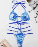 Blesskiss  Diamond Bandage String Bikini Set High Waist Womens Swimsuit High Cut Padded Brazilian Swimwear Bathing Suit