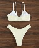 Blesskiss New 2022 Bikini Women Swimwear High Waist Bathing Suit High Cut Brazilian Thong Swimsuit Bikini Set Summer Bea
