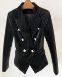 Synthetic Leather Suit Blazer Jacket  Double Breasted Lion Button Blazer  Jacket  