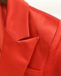 3 Pcs Sets Skirt Blazer Suit Women 2022 Spring New  Red Threepiece Singlebreasted Suit Camisole Short Skirt Jacket Suit 