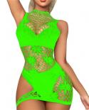 Fishnet Crew Neck Exotic Dresses Catsuit Adult 18 Lingerie  Mesh Babydolls For Women Bandage Tights  Dress Nightdress