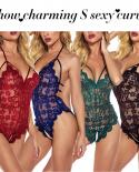 2023 New Deep V  Lingerie For Women Hot Dirty  Underwear  Costume Lace Open Crotch Lingerie Set Bodysuit Lingerie