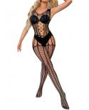  Bodystockings Lingerie Bodysuit Underwear Women Fishnet Crotchless Mesh Tights  Babydoll  Perspective Costumes