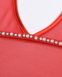 New Hot Diamond Lingerie Stitching Red Bow  Corset Bustier Women Underwear Elasticity Tansparent Sleepwear  Bra  Brief 