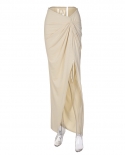  And    Womens Clothing 2022 Summer New Solid Color Slit All-match Skirt  Hip-packed Long Skirt