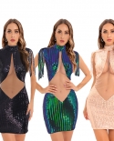 2022 New  And  Womens Fringe Sequins  Backless Ultra-short Dress Bag Stock
