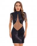 2022 New  And  Womens Fringe Sequins  Backless Ultra-short Dress Bag Stock