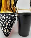 הגעה חדשה חורף צבע שחור עיצוב איטלקי נעלי נשים ותיק נעליים ותיק אפריקאי תואם לנשים מלכותיות
