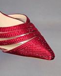 Qsgfc Wine Color Fashion Simple Flash Diamond Decorative High Heels Exquisite Party Ladies Shoes And Bag Set  Pumps
