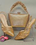 Qsgfc Wine Color Fashion Simple Flash Diamond Decorative High Heels Exquisite Party Ladies Shoes And Bag Set  Pumps