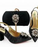 African Hot Selling Silver Color Nigerian Fashion Italian Design Crystal Style Noble Party Ladies Shoes And Bag Set  Pum