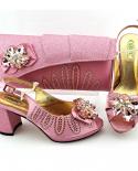 Newest Italian Design Women High Quality African Wedding Shoes Nigerian Matching Shoes And Bag Setswomens Pumps