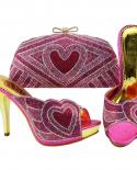 New Arrival Italian Design Ladies Shoes And Bag With Wedding Shoes And Bag For Women Nigeria Bag And Shoes Fuchsia Color