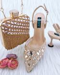Qsgfc Lace And Pu Perfectly Synthesized Mini Bag With Big Rhinestone  Shoes Girly Style Party Shoes And Bag
