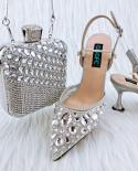 Qsgfc Lace And Pu Perfectly Synthesized Mini Bag With Big Rhinestone  Shoes Girly Style Party Shoes And Bag