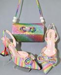Rainbow Heel Shoes Women  Shoe Pointed Heel Bag  Rainbow Colors Heel Shoe  2023 Color  