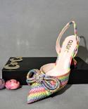 Rainbow Heel Shoes Women  Shoe Pointed Heel Bag  Rainbow Colors Heel Shoe  2023 Color  