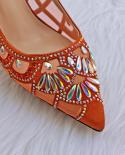 Qsgfc Nigeria Popular Beautiful Orange Hollow Design High Heels Comfortable To Wear Party Ladies Shoes And Bag