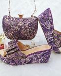 Italian Design Wedding Shoe And Bag Set Teal Color Ladies Shoe With Matching Bag Set  Nigerian Shoe And Bag Set For Part