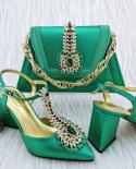 Qsgfc African Hot Selling Italian Design Nigerian Newest Fashion Classic Style Elegant Ladies Shoes And Bag Set In Dgre