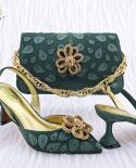Qsgfc 2023 Italian Design Classic Womens Hand Bag Splicing Color Matching High Heels African Wedding Party Shoe And Bag