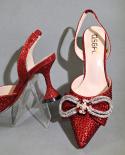Wine Glass Heel Wedding Shoe  Red Wedding Shoes Bag  Ladies Red Shoes Bag  Red Color  