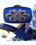 African Matching Shoes And Bag Set Italian Design In Women Party Ladies Shoes And Bag Set In Sky Blue Color  Pumps