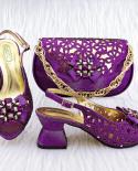 New Arrival Peach Color African Women Matching Italian Design High Heel Ladies High Quality Shoes And Bag Set For Party 