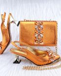 Qsgfc Latest Arrival High End Design Womens Shoes With Solid Color Bag African Fashion Embossed Style Shoes And Bag
