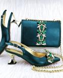 Qsgfc High End Design Womens Shoes And Bag Classic Noble Shoes Matching Solid Bag Style Shoe Bag Big Diamond Decoration