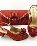 Latest Italian Design African Women Wedding Shoes Women Shoes And Bag Set In Red Color For Party  Pumps