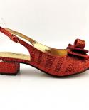 Latest Italian Design African Women Wedding Shoes Women Shoes And Bag Set In Red Color For Party  Pumps