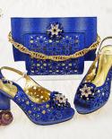 Bag Set  Shoes  Pumps  Color African Fashion Design Heel Comfortable Ladies Shoes Bag  