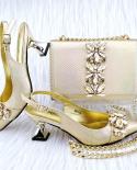 Diamond Decoration  Shoe Bag  Pumps  2023 Italian Design Shoes Matching Solid Bag  