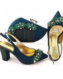 Italian Design Nigerian New Arrival Fashion Special Crystal Style Elegant Women Shoes And Bag Set In N Blue Color For Pa