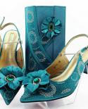 Hot Selling Sky Blue Color Italian Design Shoes With Matching Bag High Quality African Nigeria Bag And Shoe Set For Part