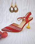 Qsgfc New Red Color Pointed Toe High Heels Ball Heel With Round Handbag Fashion And Elegant Party Ladies Shoes And Bag S