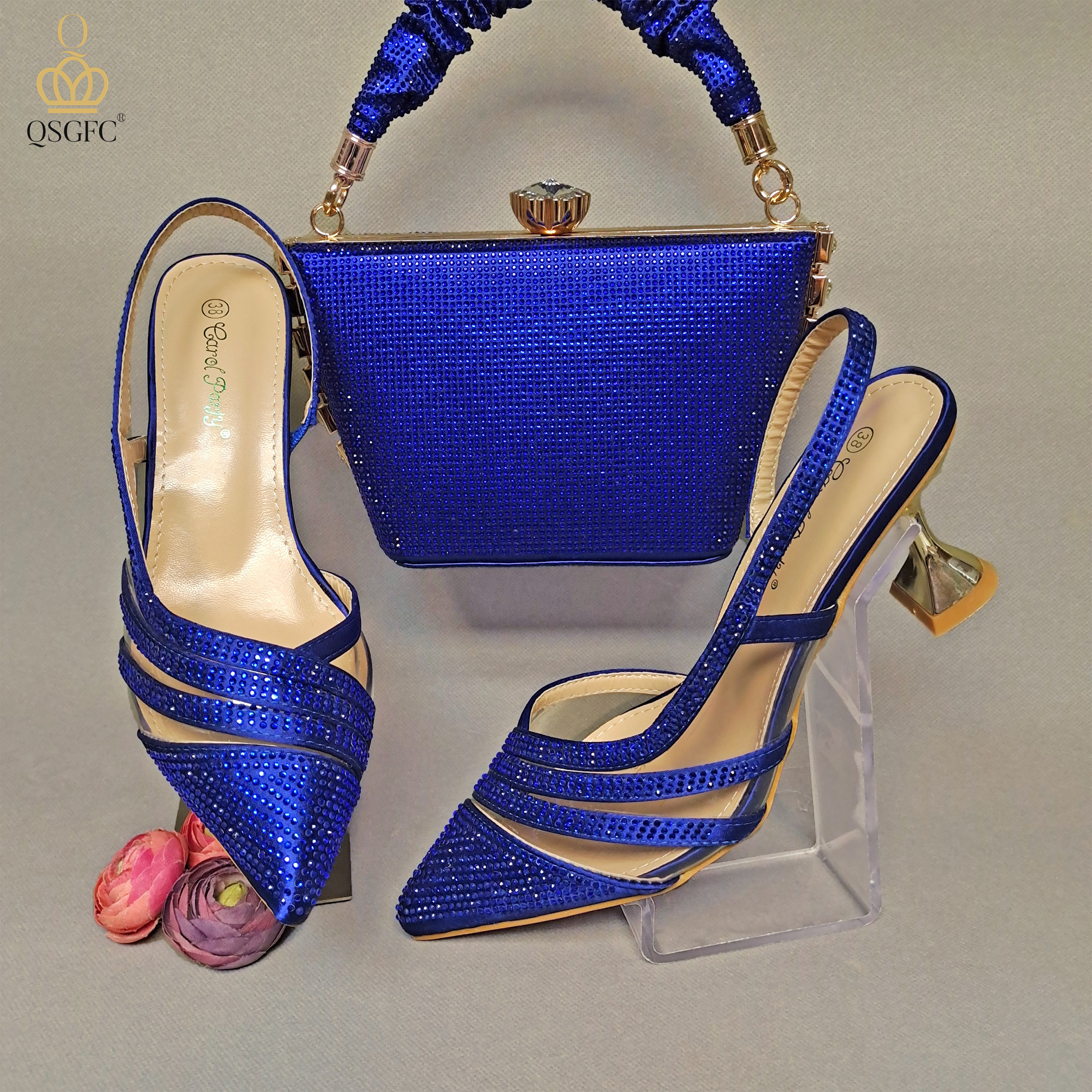 Royal blue handbag and on sale shoes