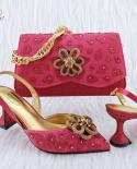 Qsgfc 2023 Classic Style Womens Hand Bag Matching High Heels African Wedding Party Shoe And Bag Set