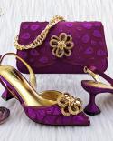 Qsgfc 2023 Classic Style Womens Hand Bag Matching High Heels African Wedding Party Shoe And Bag Set