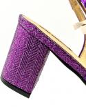  African Hot Selling Purple Color Fashion Crystal Style Elegant Party Wedding Ladies Shoes And Bag Set  Pumps
