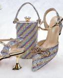Latest Womens Shoes 2022  Shoe Bag Set  Bucket Bag  Sequins  Pumps  2023 High Bag  